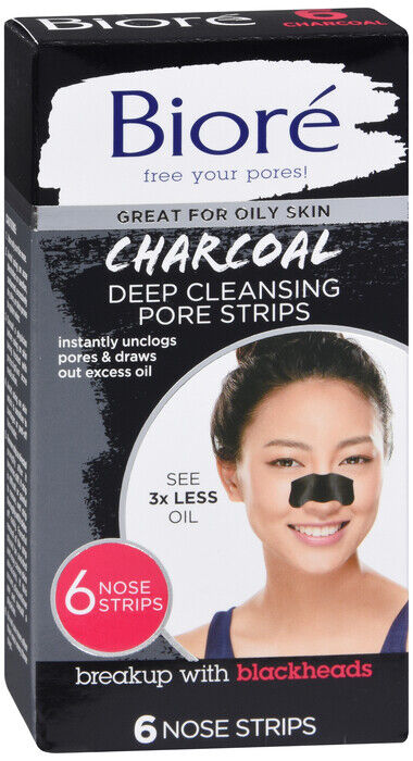 Biore Charcoal Nose Pore Strips 6 count