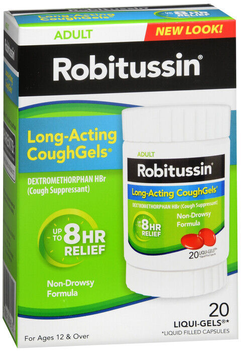 ROBITUSSIN LONG-ACTING COUGHGELS 20 CT