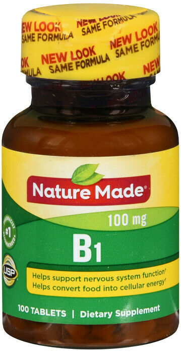 Nature Made Vitamin B-1 100 mg Tablets 100 Tablets (Pack of 3)