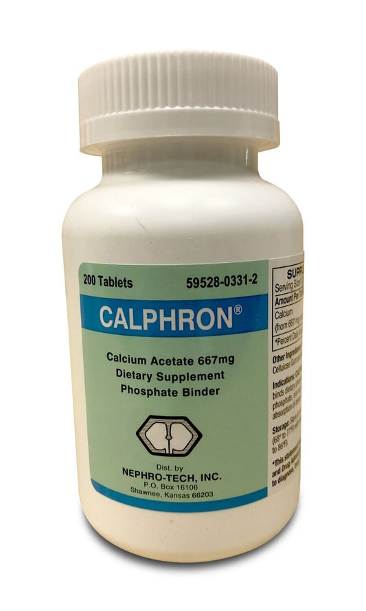 CALPHRON 667MG CALCIUM ACETATE TAB 200CT