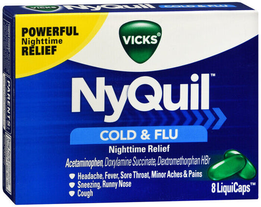 NYQUIL NIGHTTIME COLD & FLU LCP 8CT