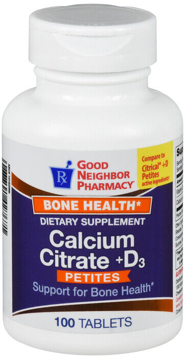 GNP CALCIUM CITRATE +D PETITES TAB 100CT  BONE HEALTH