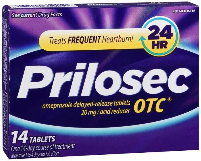 Prilosec 20 Mg Acid Reducer OTC 14 Days Course Tablets 14 ct