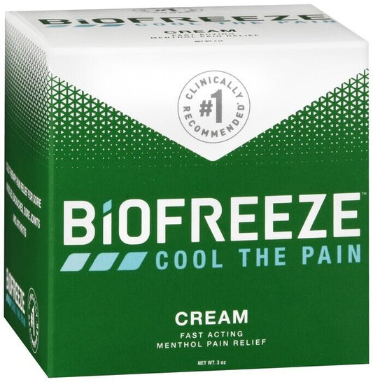 Biofreeze Cool the Pain Soothing Pain Relief Cream Jar 3 oz