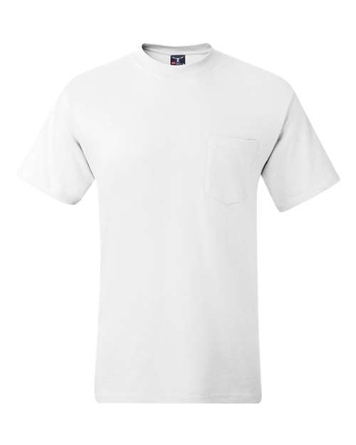 Hanes Mens Pocket T-Shirt 100% Heavy Cotton 6.1 oz Beefy Tee S-XL 5190P