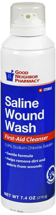 GNP STERILE SALINE WOUND WASH LIQ 7.1 OZ