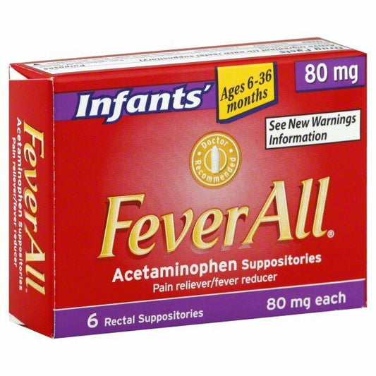 FEVERALL ACETAMINOPHEN 80MG SUPPOSITORY 6CT  INFANT