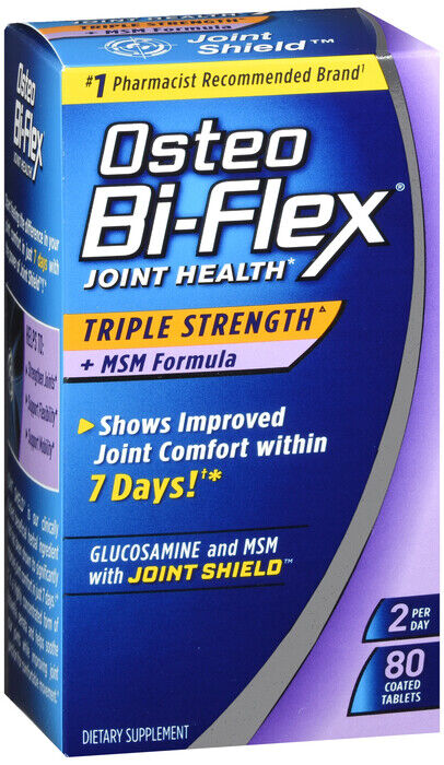 OSTEO BI-FLEX 3X-STRENGTH +MSM TABLETS 80CT