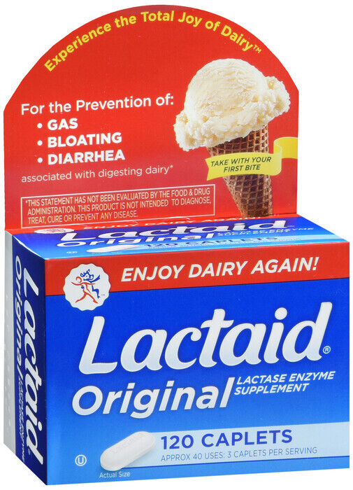 LACTAID CAPLET ORIGINAL 120CT    lactase ORAL TABLET 3000 UNIT