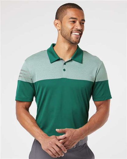 Adidas Heather 3-Stripes Block Polo Sport Shirt A213 S-3XL Golf