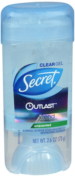 SECRET OUTLAST AP/DEO GEL UNSCENTED 2.6OZ