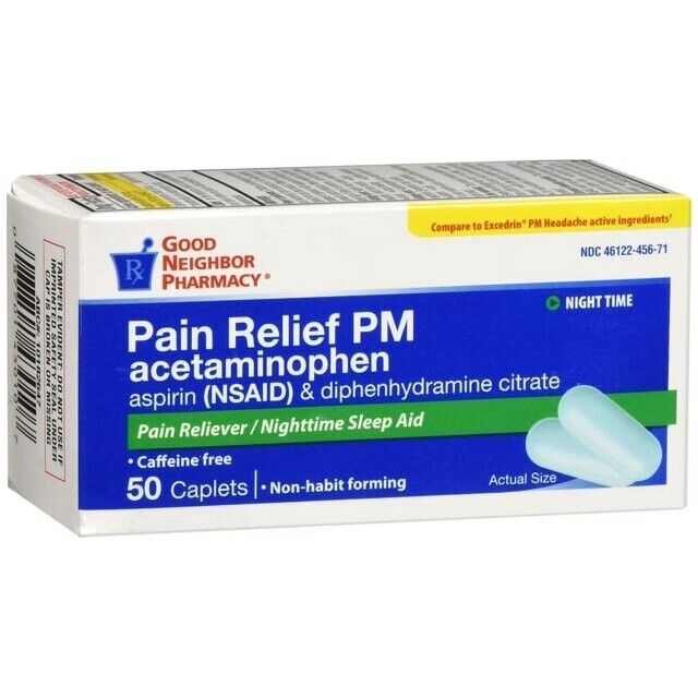 GNP PAIN RELIEF PM 500MG CAP 50CT