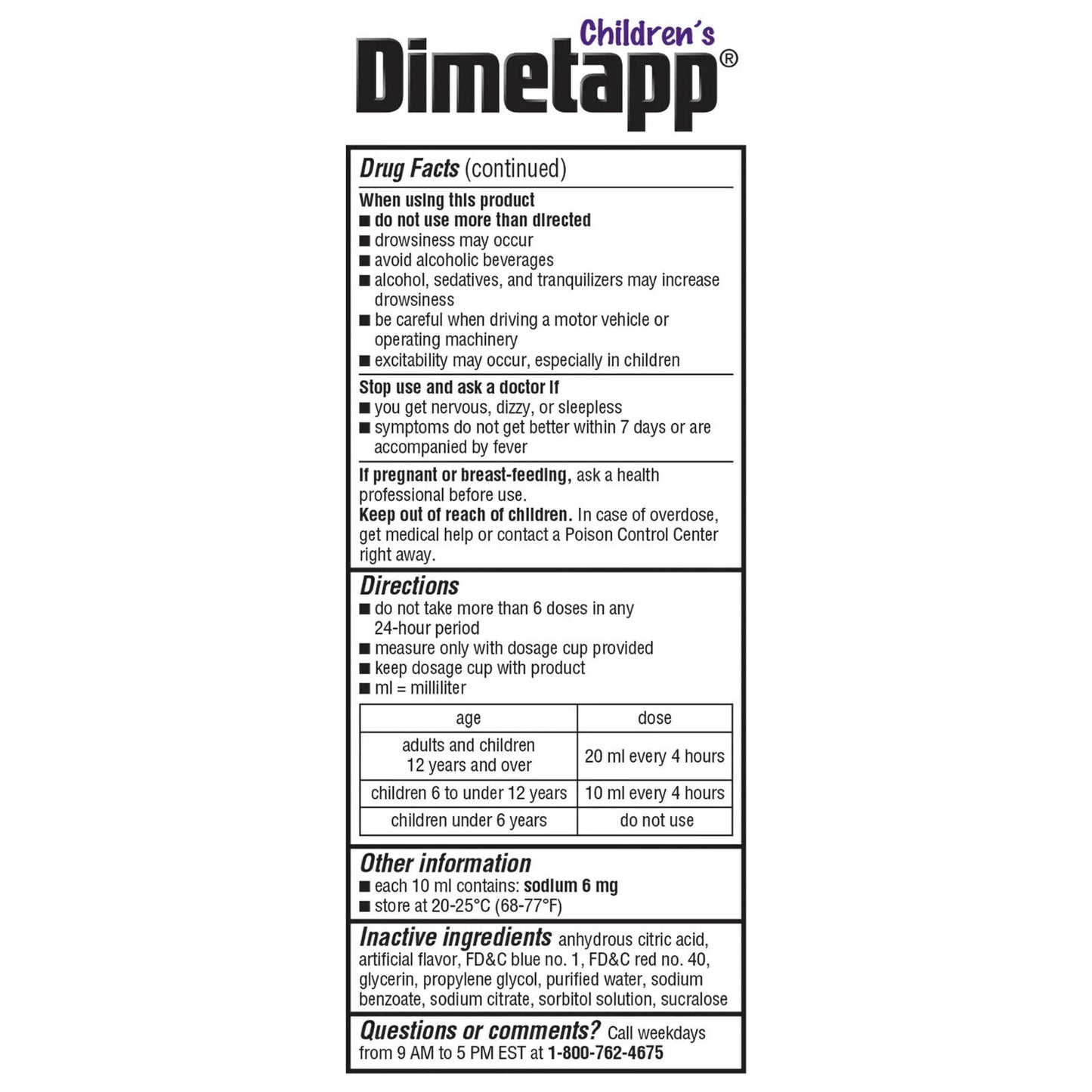 DIMETAPP COLD & ALLERGY 8OZ