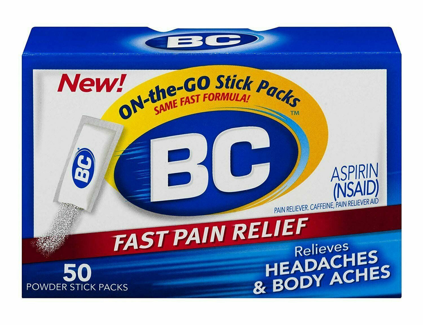 BC Headaches/Body Aches & Fever Aspirin Powders 50 count