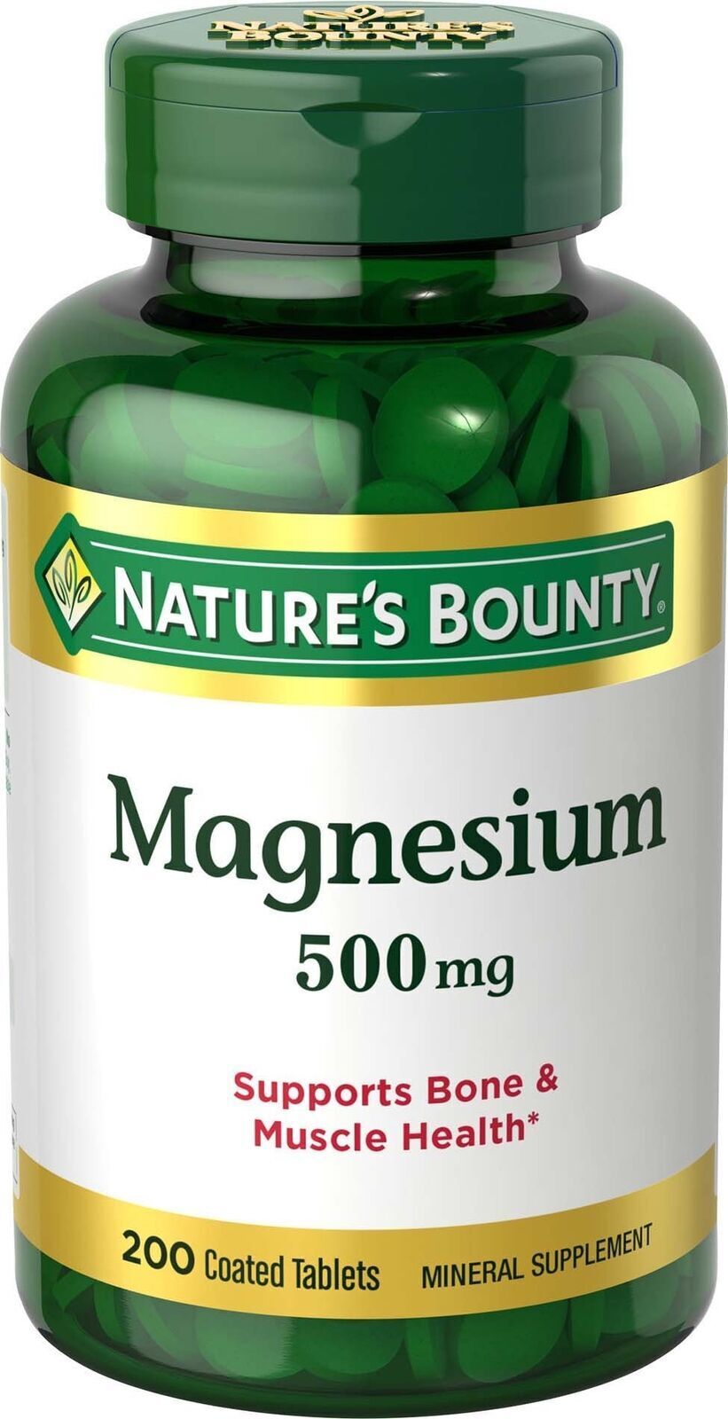 Nature’s Bounty Magnesium 500mg Tablets for Bone & Muscle Health 200 Tablets