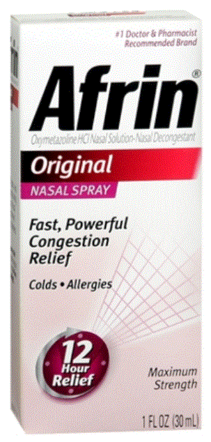 Afrin Original Maximum Strength Nasal Congestion Relief Cold  Allergy 30 ML