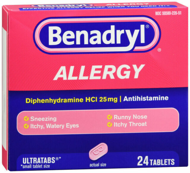 Benadryl Ultratabs Antihistamine Allergy Relief Tablets, 24 ct