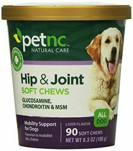 PetNC Natural Care Hip & Joint Soft Chews Liver Flavor Mobility Support 90ct x 3