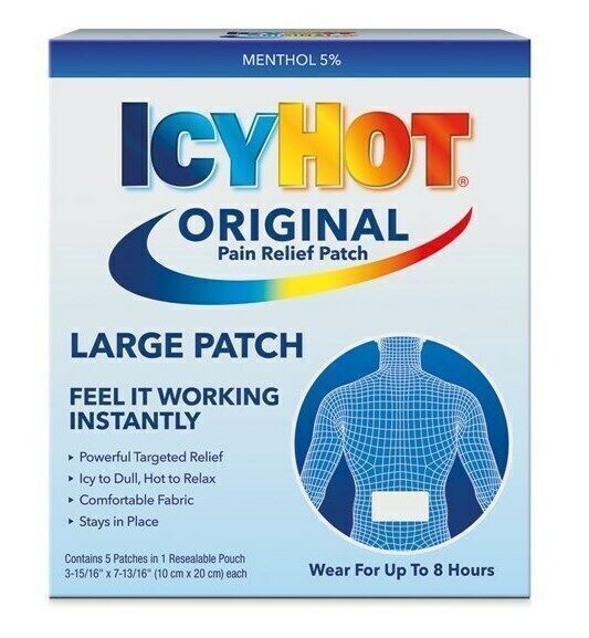 Icy Hot Medicated Back Patch Pain Relief Extra Strength Comfortable Fabric 5ct