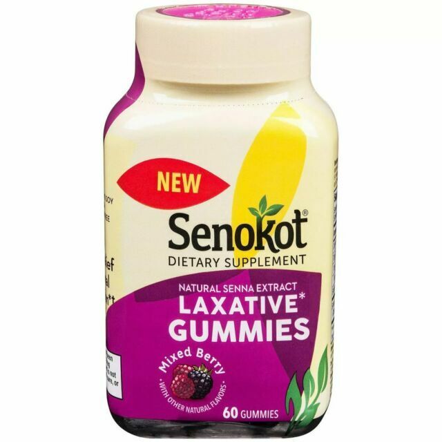 Senokot  Natural Senna Extract Laxative Gummies Mixed Berry Gummy 60 ct