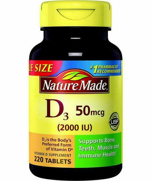 VIT D3 2000IU TABLET 220CT NATURE MADE