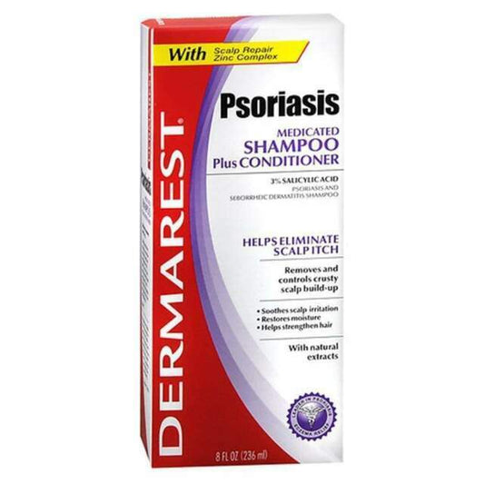 DERMAREST Psoriasis Medicated Shampoo Plus Conditioner 8 oz  x 2 bottles