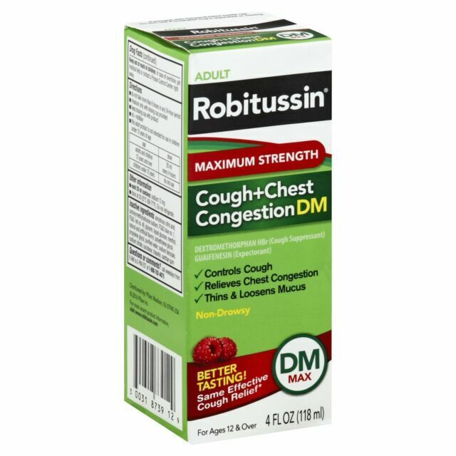 Robitussin Maximum Strength Cough and Chest Congestion DM Cough Syrup - 4oz