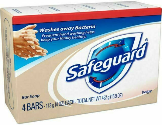 Safe-Guard Deodorant Bar Soap - 16oz (4 Count)  X 3    12 BARS TOTAL BEIGE