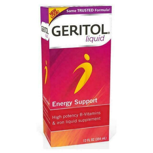 Geritol Liquid Energy Support High Potency B-Vitamins &Iron 12 Fl Oz x 6 bottles