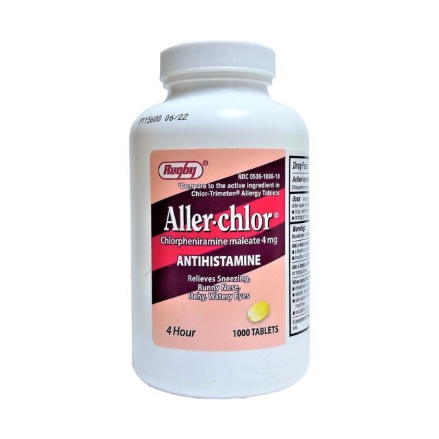 ALLER CHLOR 4 MG TAB 1000   chlorpheniramine maleate