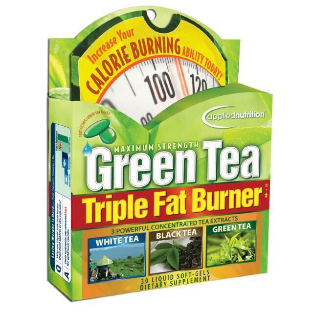 Applied Nutrition Green Tea Triple Fat Burner, 30 Liquid Soft-Gels