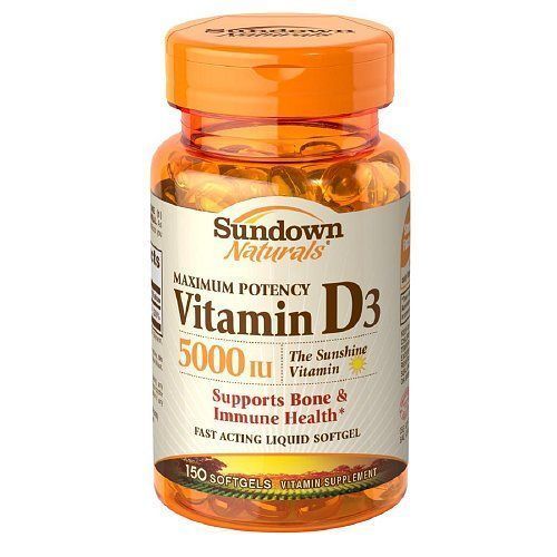 Sundown Naturals Vitamin D3 5000 IU Softgels Maximum Potency 150 Ct