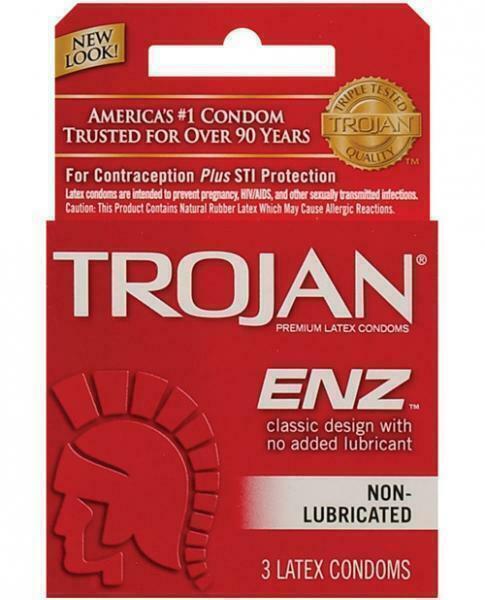 Trojan ENZ Premium Latex Condoms Non Lubricated Classic Design 3 ct  x 12 packs