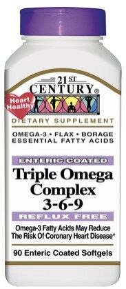 21st Century Triple Omega Complex 3-6-9  Enteric Coated 90 Softgels