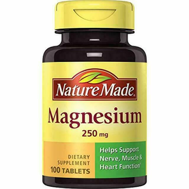 Nature Made Magnesium 250 mg 100 Tabs X 2 BOTTLES