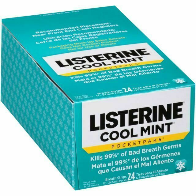 Listerine Pocket Packs Cool Mint 24 Each (Pack of 12)