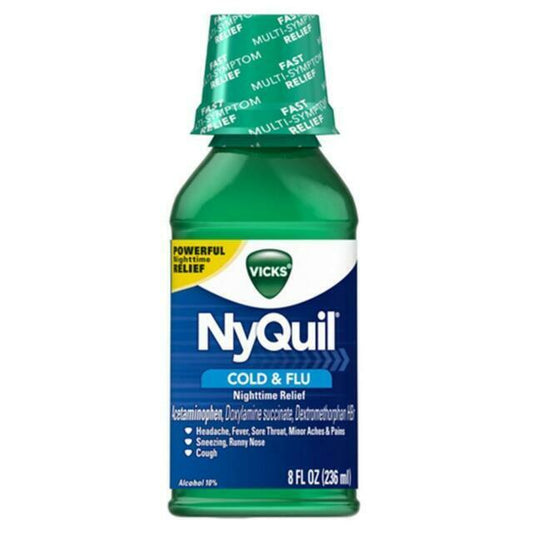 Vicks NyQuil Cold & Flu Nighttime Relief Original Flavor Liquid 8 Fl Oz