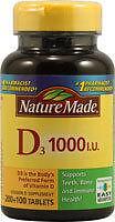 NATURE MADE VITAMIN D-3 1000IU TABLET 300CT