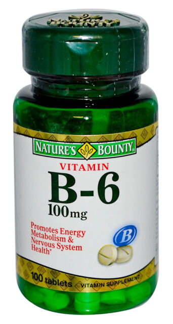 Nature's Bounty Vitamin B-6 100mg 100 Tablets x 2 bottles