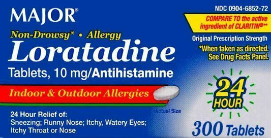 Major Allergy Loratadine 10mg Tablets 300ct  x 2 bottles