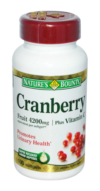 Natures Bounty Cranberry Fruit Plus Vitamin C, 4200mg (120 Softgels)