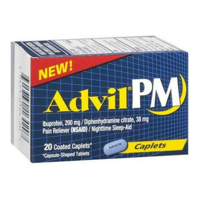 Advil PM Pain Reliever/Nighttime Sleep Aid Coated Caplet - 20 Count